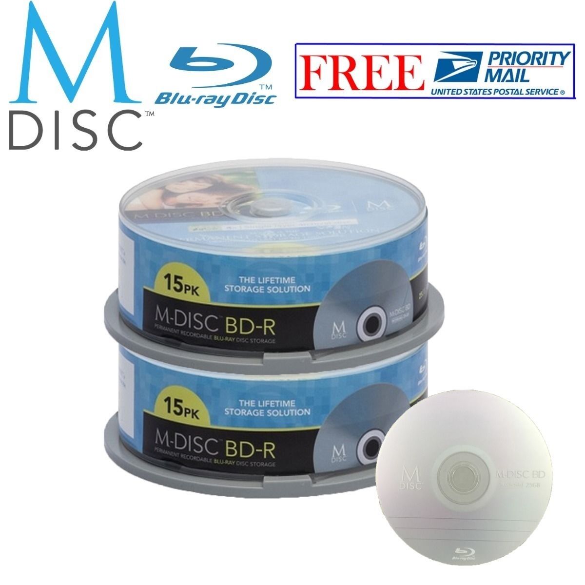 30 Pack Millenniata M-Disc BD-R 25GB 4X HD 1000 Year Permanent Recordable Disc