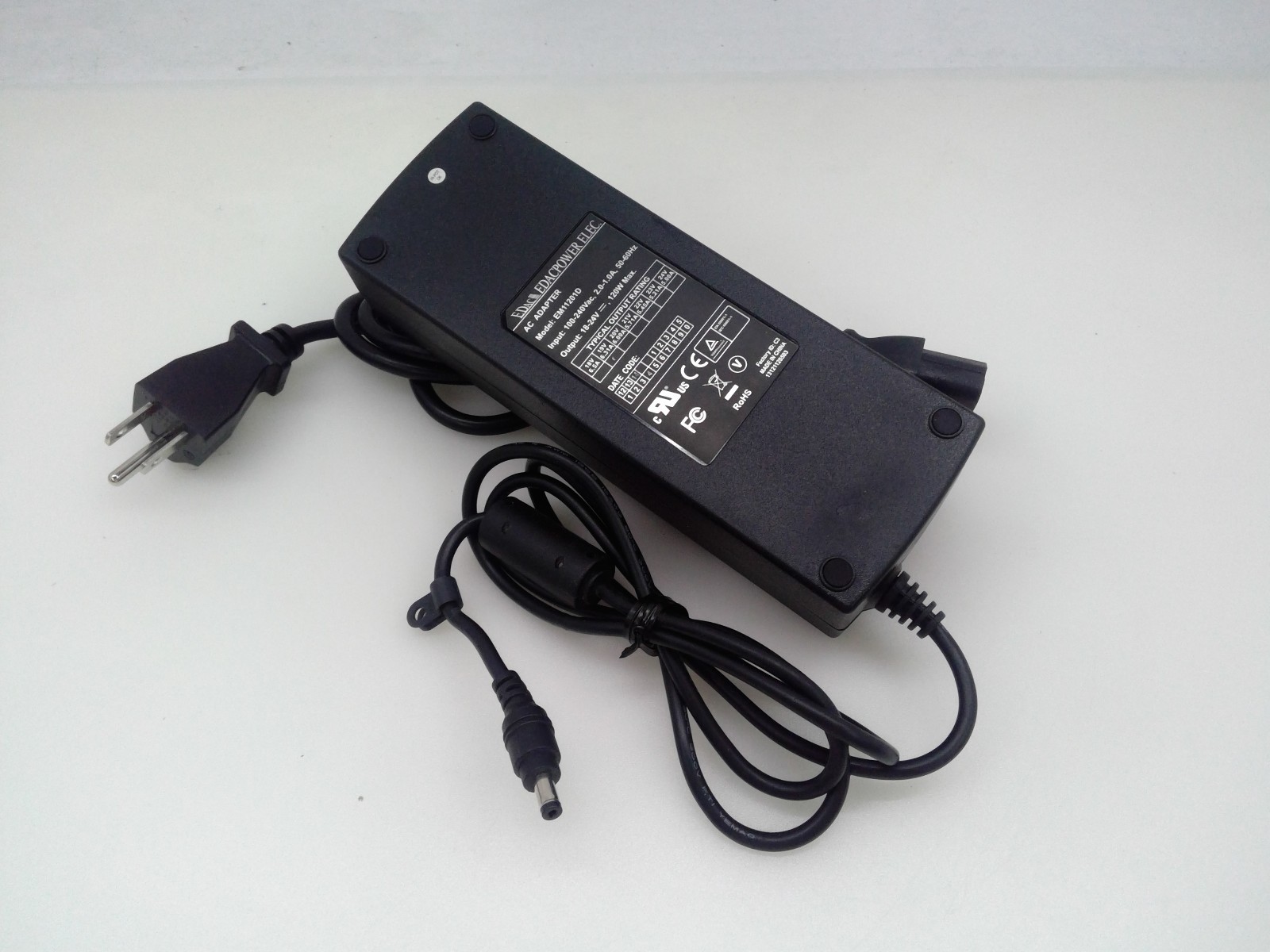 Genuine EDAC EM11201D 4.8*1.7mm 19V 120W Power Supply Adapter W/Power cord