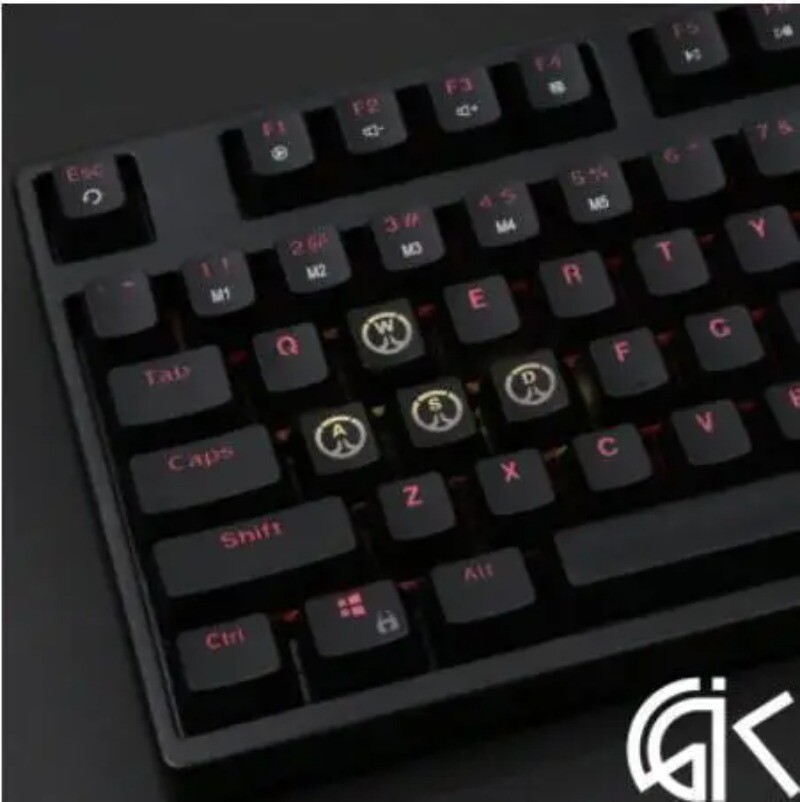 4 pcs/set backlight caps ABS etched OW Keycap gamer Mechanical Keyboard