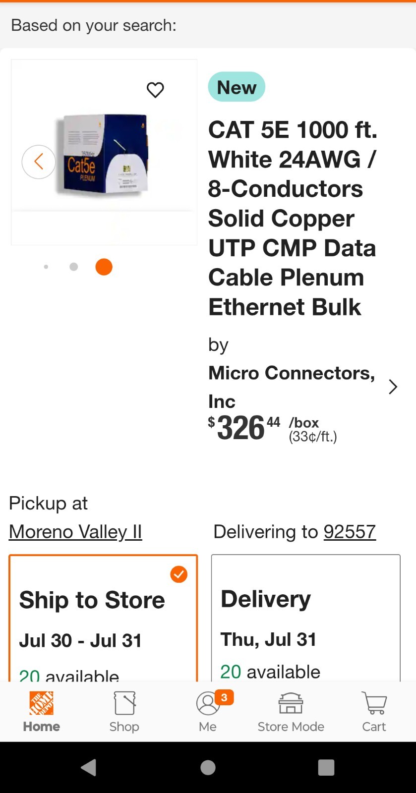Cat 5e 1000 Ft White 24 Awg 8 Conduct Solid Copper UTPCMP Data Cable Plenum