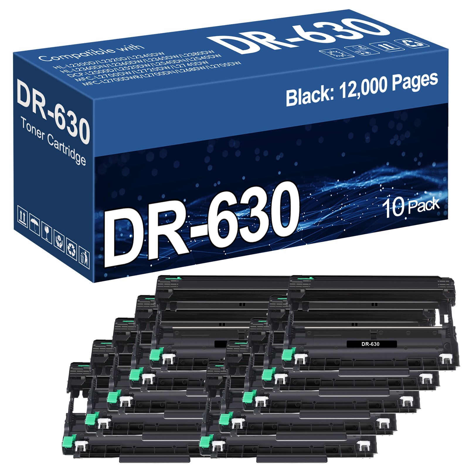 10x Drum DR630 Compatible for Brother L2540DW MFC-L2740DW 2700DW LOT