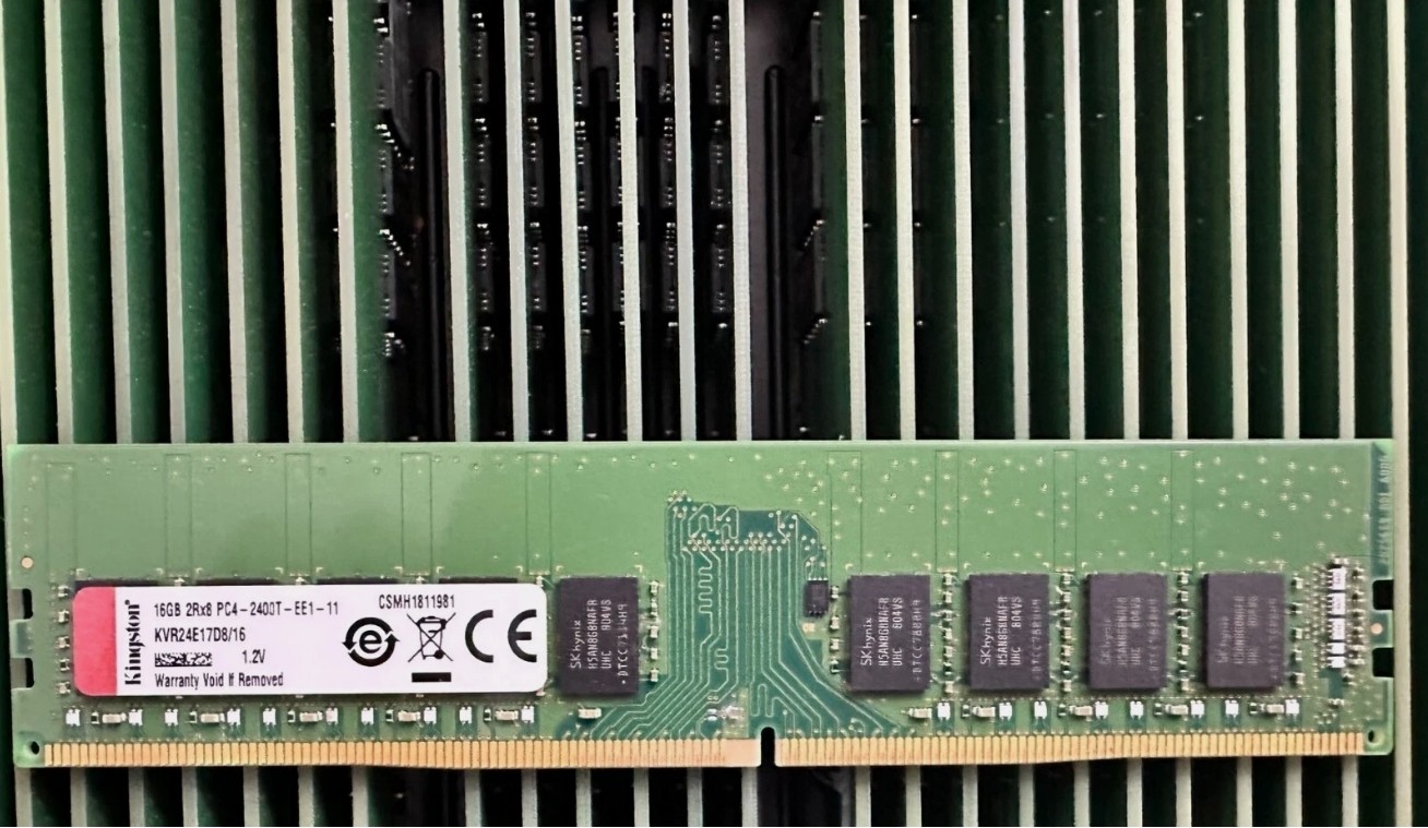 Kingston 16GB DDR4 2400 ECC UDIMM RAM 2Rx8 PC4-2400T-EE1 KVR24E17D8/16 PC4-19200