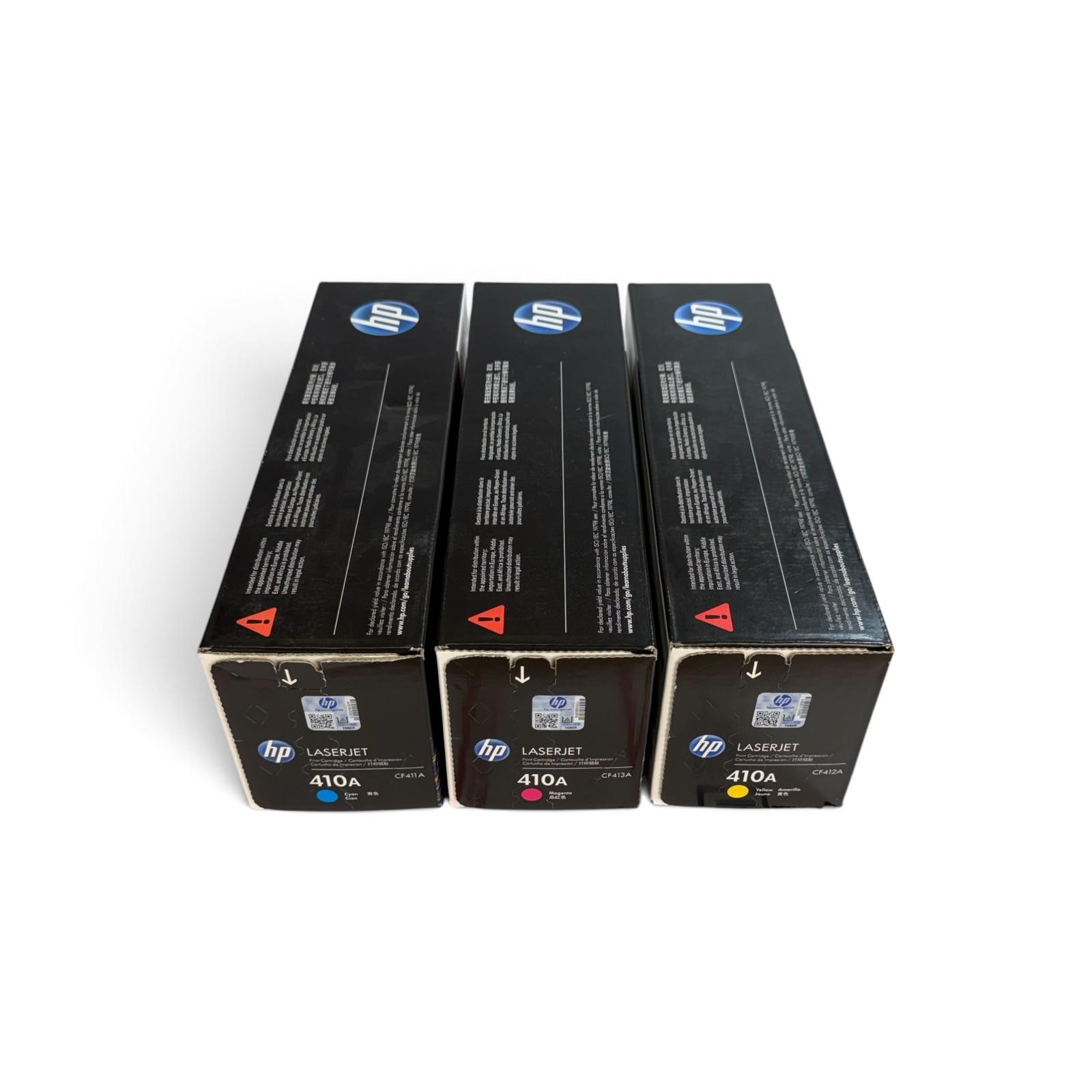 HP 410A CF411A CF412A CF413A Cyan, Yellow, Magenta Toner Cartridge Set of 3