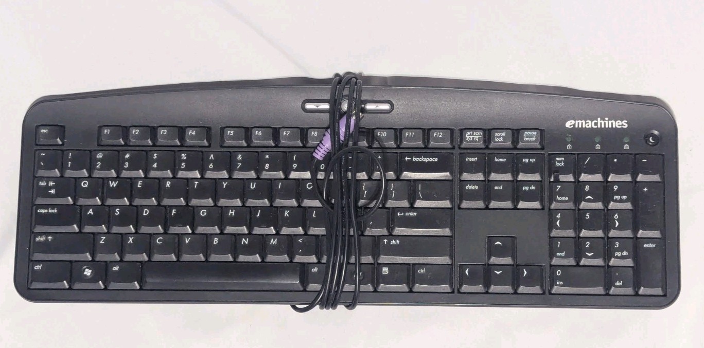 eMachines KB‑0511 Wired USB Keyboard Black Standard QWERTY PC Keyboard Used
