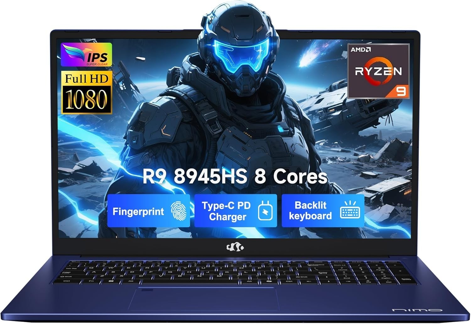 17.3 Gaming Laptop Ryzen 9 8945HS 32GB RAM 1TB SSD Radeon 780M