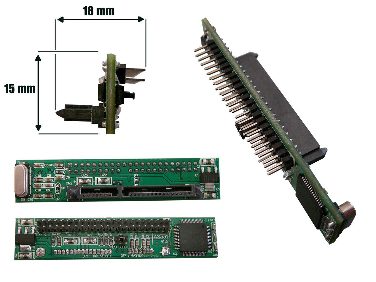 SATA 15+7 Female To IDE 2.5" 44 Pins Male Adapter Converter