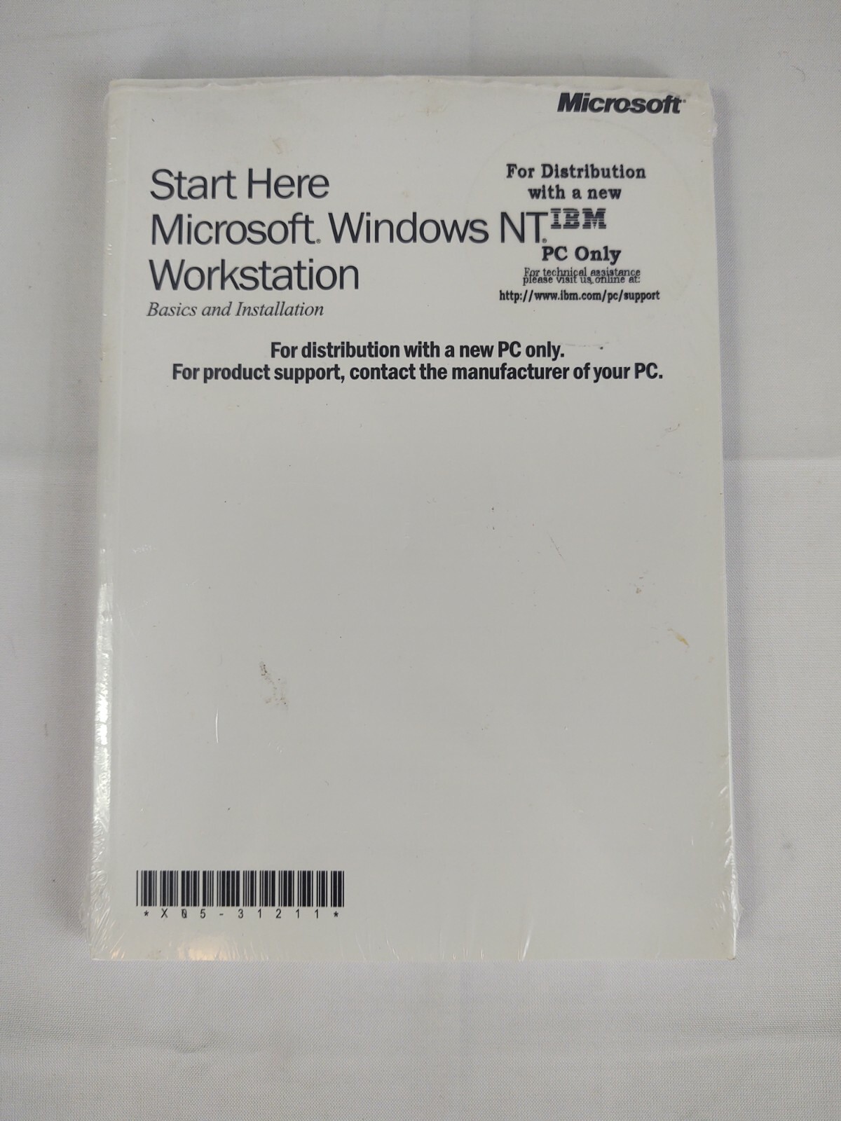 Vtg Start Here Microsoft Windows NT Workstation Basics Installation Manual New