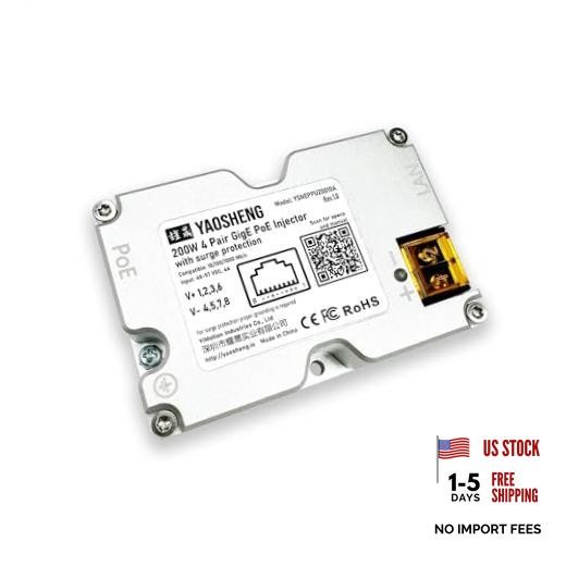 200W PoE Injector with Comprehensive Protection for All Standard Starlink