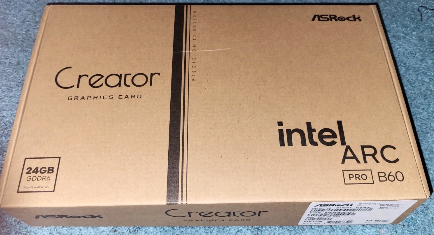 ASRock Intel Arc Pro B60 Creator 24GB GDDR6 Graphics Card (LOCAL AI/ML/RENDER)