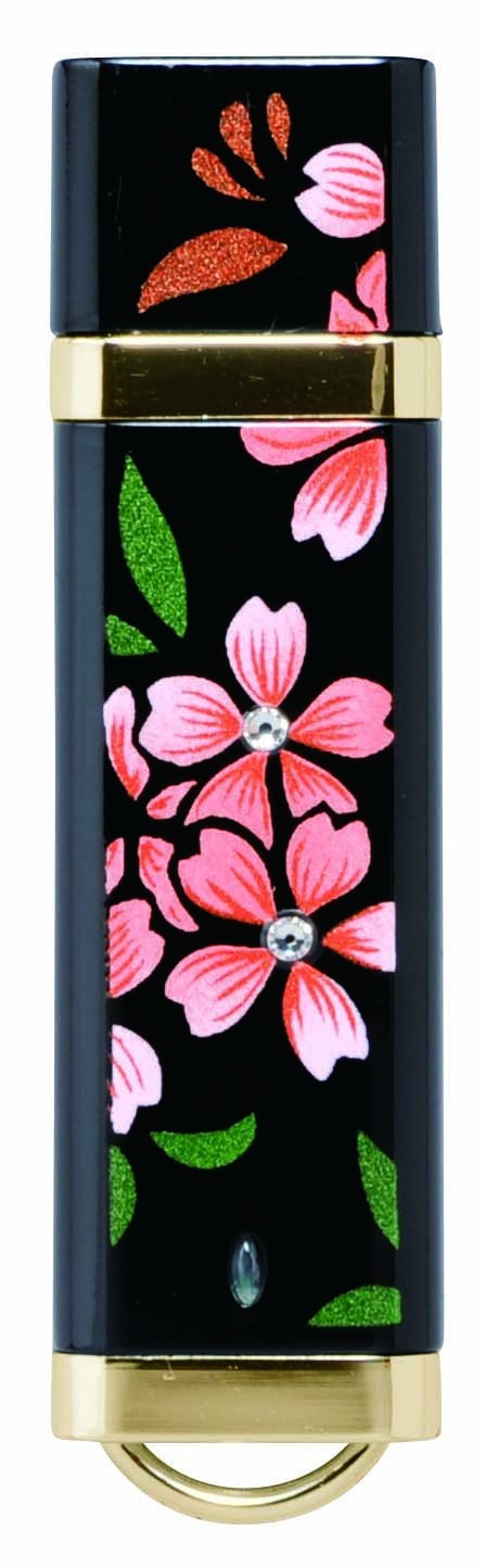 Japanese Maki-e USB Flush drive traditional design "SAKURA Japan Flower" 16GB