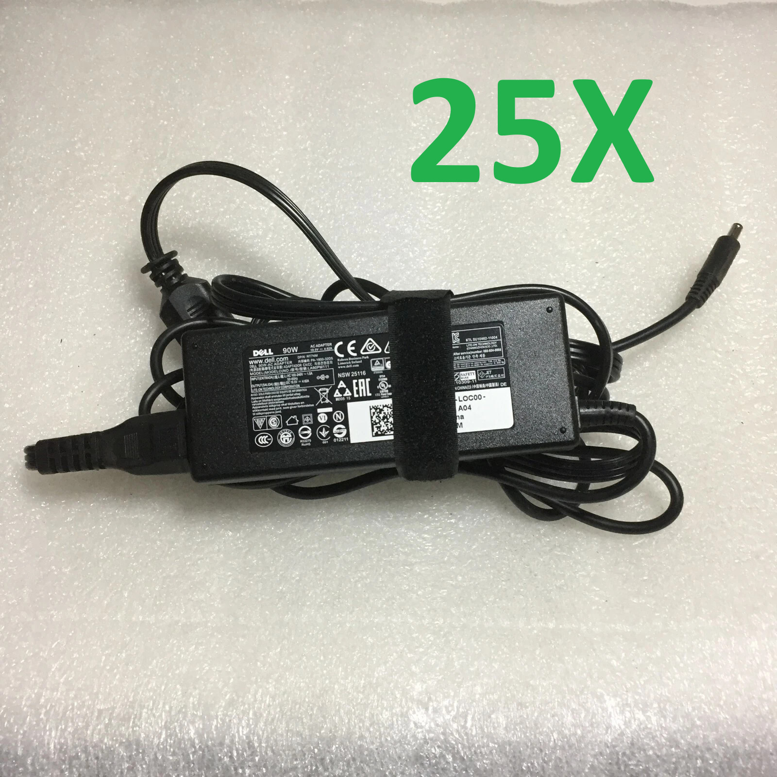 25X Genuine Dell 90W AC Adapter 19.5V 4.62A RT74M VRJN1 Laptop Charger 