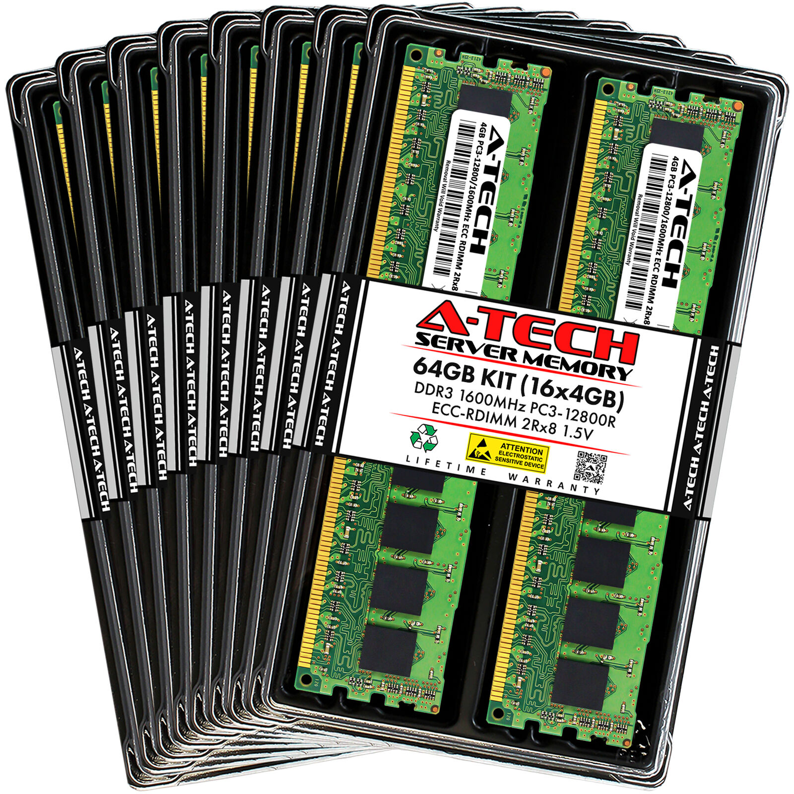 64GB 16x 4GB PC3-12800R RDIMM ASUS RS920A-E6/RS8 Memory RAM