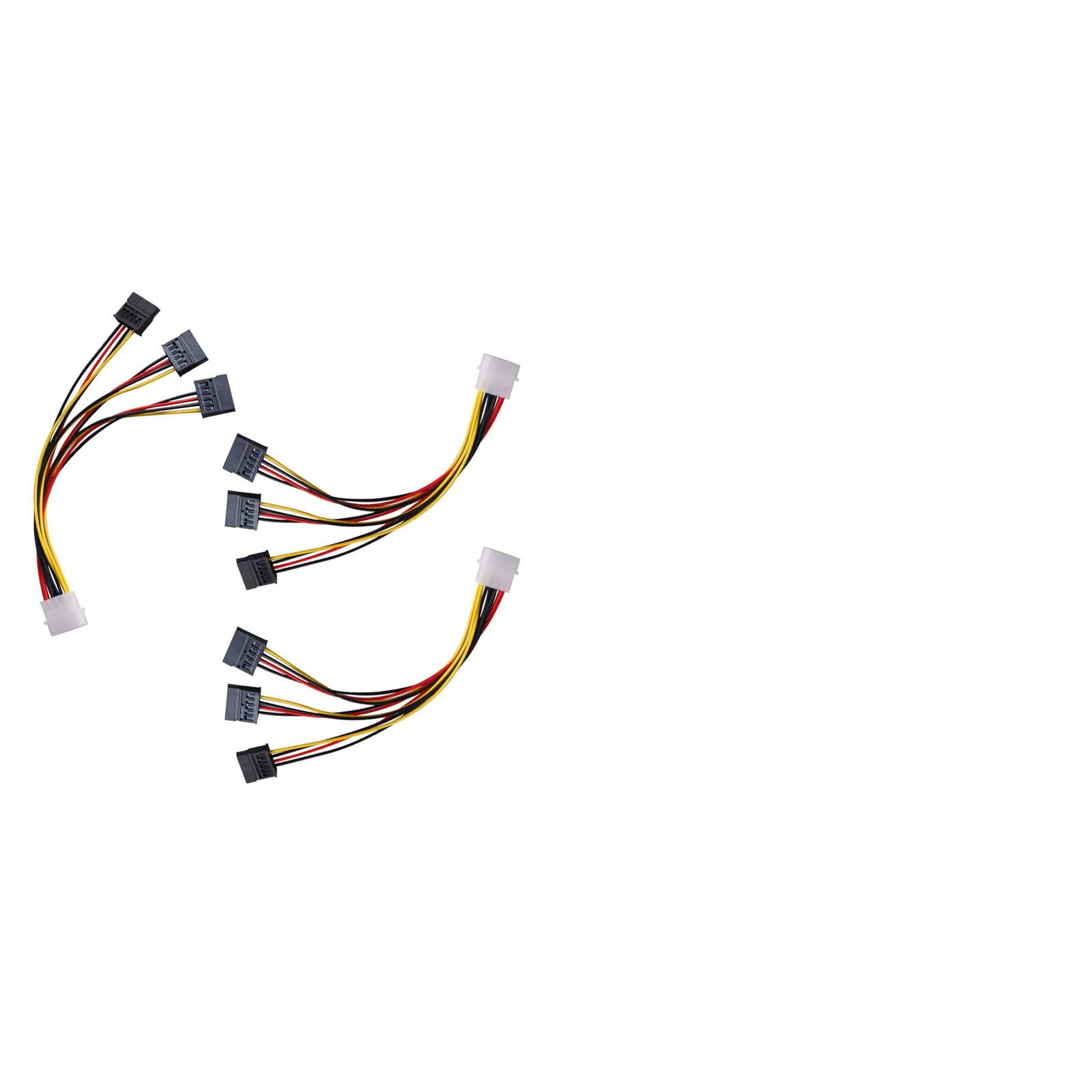 3 Pack 4Pin Molex to 3X Sata 15Pin Splitter Connector Power Supply Cable Adapter