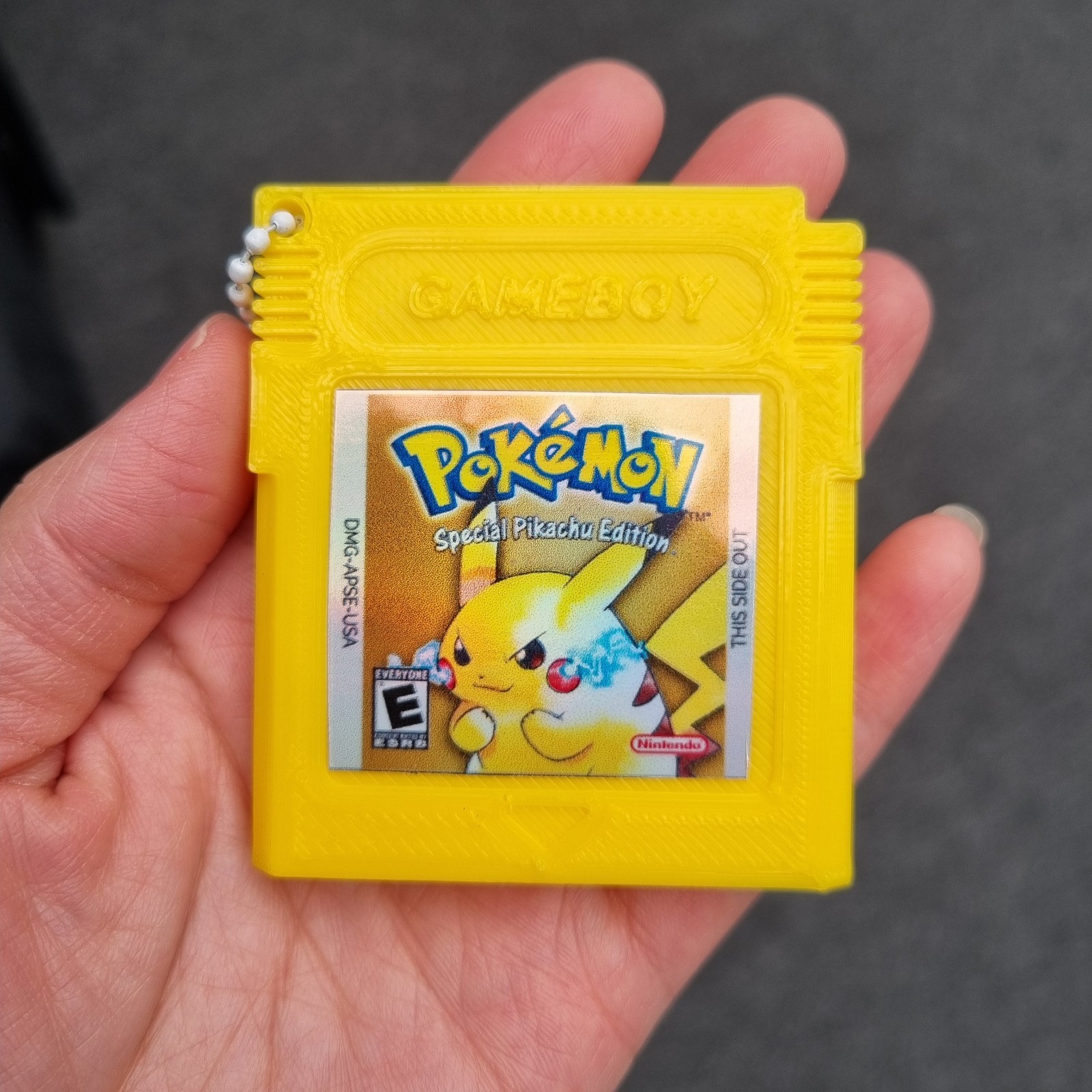 Pokémon Yellow GameBoy Cartridge Pikachu Keychain Souvenir Mockup