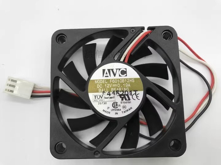 AVC F6010B12HS DC12V 0.19A 60*60*10MM 6CM 3-Pin Silent Cooling Fan