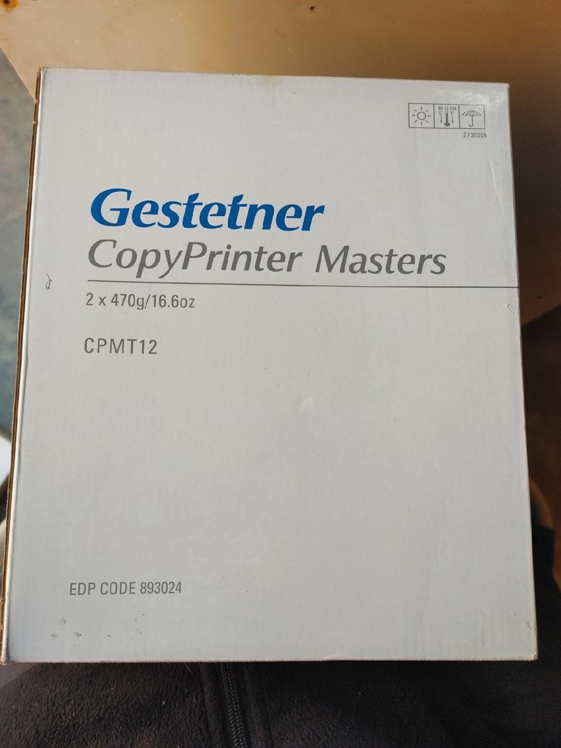 Gestetner Copy Print Masters CPMT12 Refill 2 x 470g/16.6oz 893024 New, Sealed