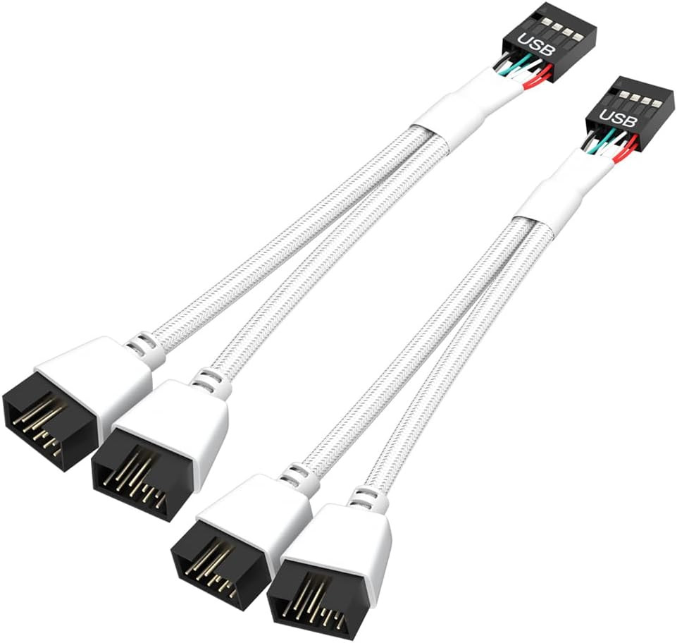 Owltree 2 Pack Motherboard USB 2.0 to Dual 9 Pin Extension, USB Header Splitter