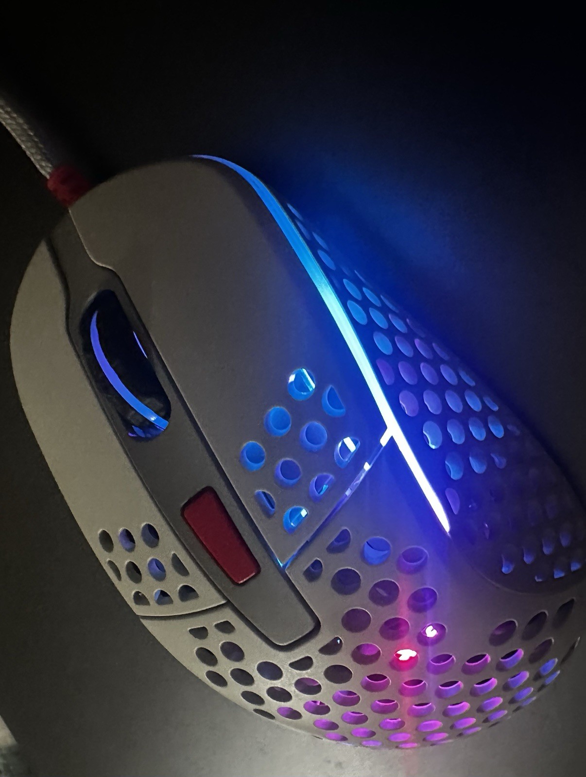 ⁠Xtrfy M4 RGB Ultra Light Wired Gaming Mouse Grey Retro Honeycomb Ergonomi