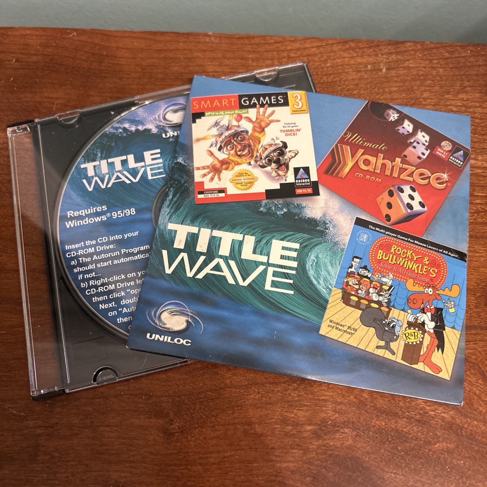 Title Wave PC Games Star Wars Yahtzee Rocky Bullwinkle 2 Set Win 95/98
