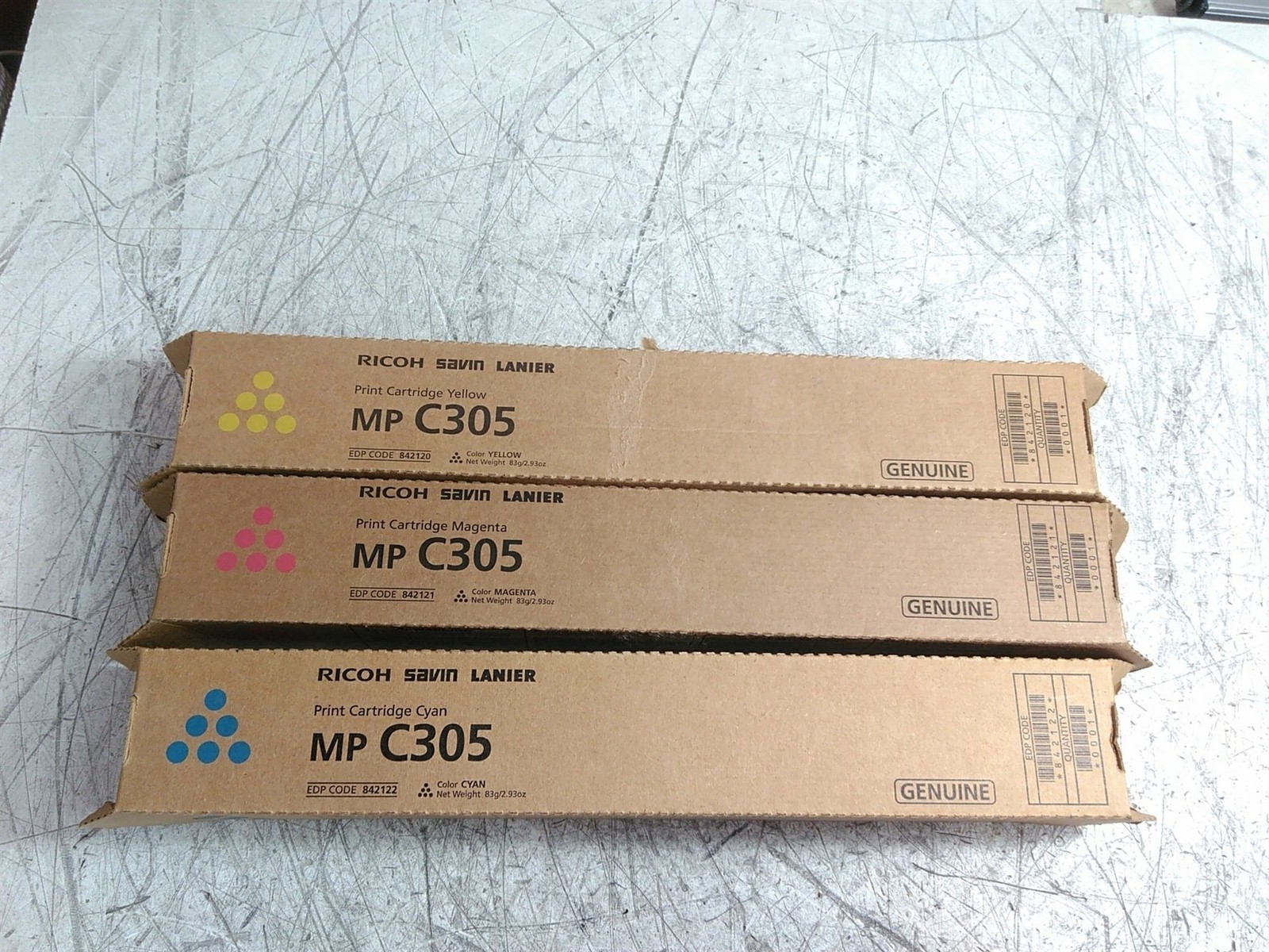 New Ricoh MP C305 Color Set Magenta Cyan Yellow Sealed Box
