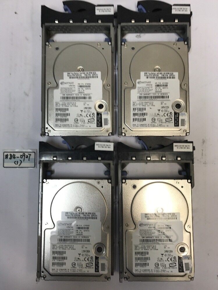- 4x IBM IC35L146VCDY10-0 146 GB 10K  SCSI Hard Drive 32P0731 32P0728 W/TRAY @@@