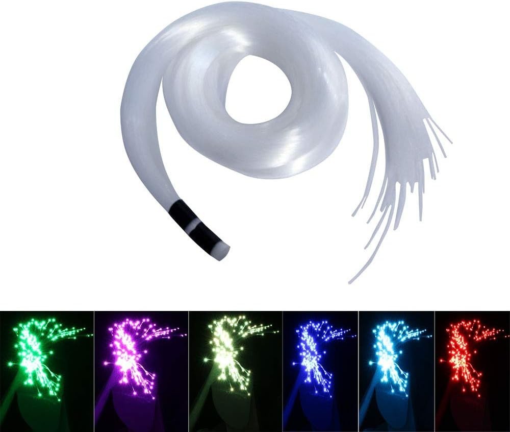 Fiber Optic Light End Glow Cable 200pcs ะค0.03in0.75mm 6.5ft/2m Pmma Plastic C