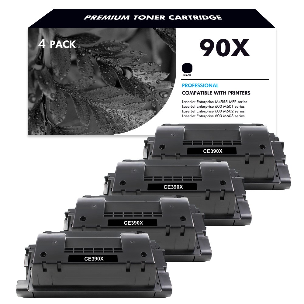 4PK 90X CE390X Toner Fits HP LaserJet Enterprise M603xh M602n M602dn M4555 MFP