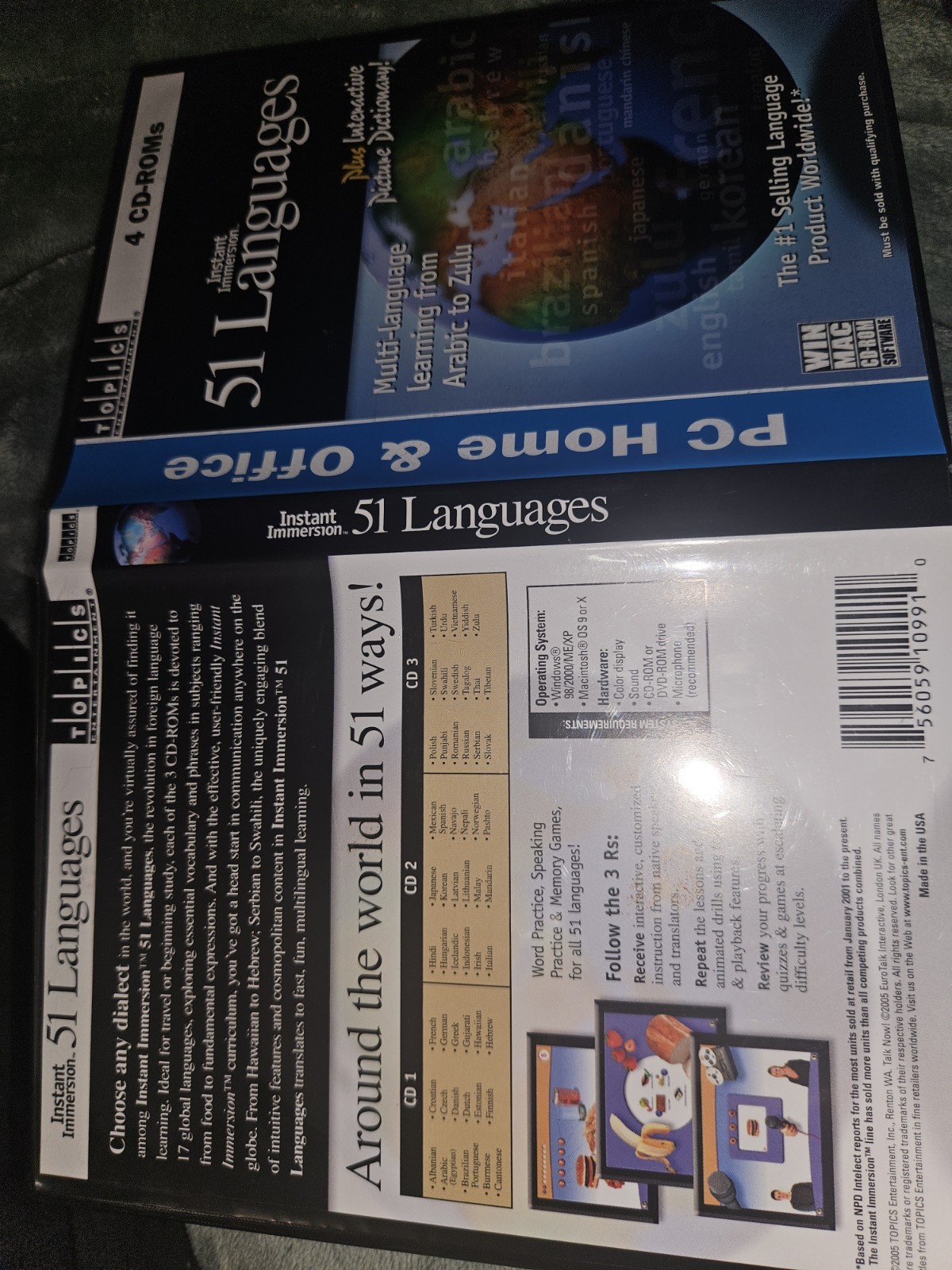 Instant Immersion 51 Languages Language Learning Software 4 CD-ROM Set