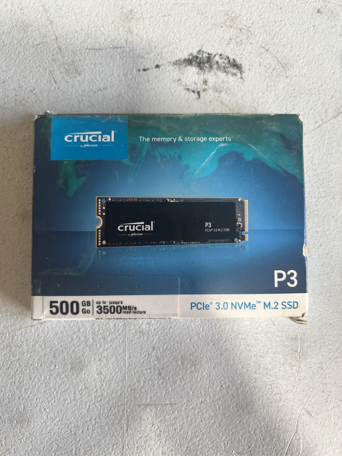 Crucial P3 500GB PCIe 3.0 NVMe M.2 2280 Internal SSD 3500MB/s