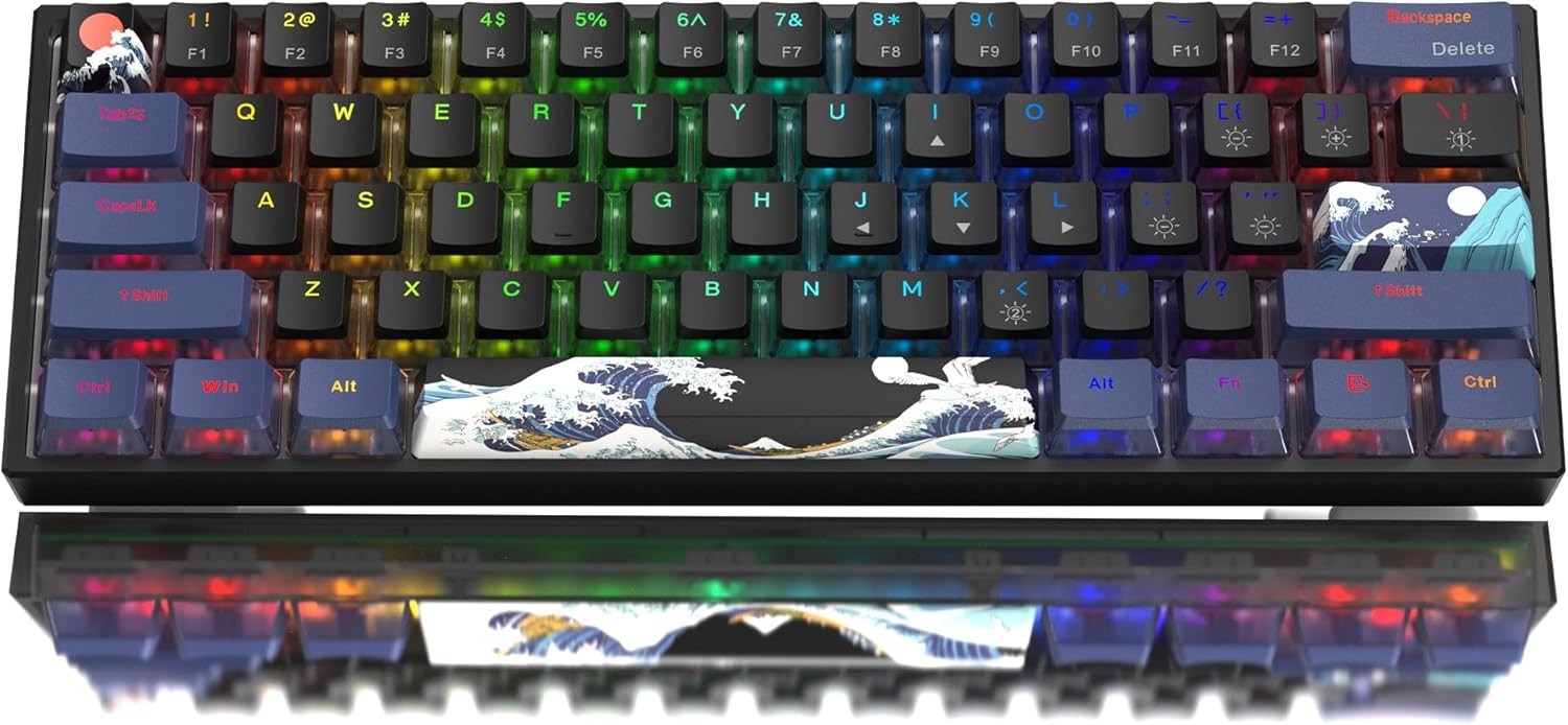 Womier 60% Percent Keyboard Gaming, WK61 V2 Creamy Mechanical Wired Keyboard ...