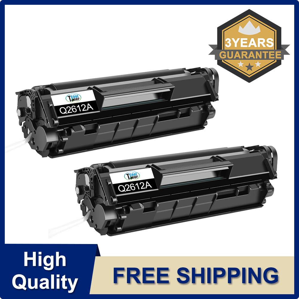 2 Pcs Q2612A Toner for HP LaserJet 1018 1012 1015 3020 3055 MFP M1005 BLACK