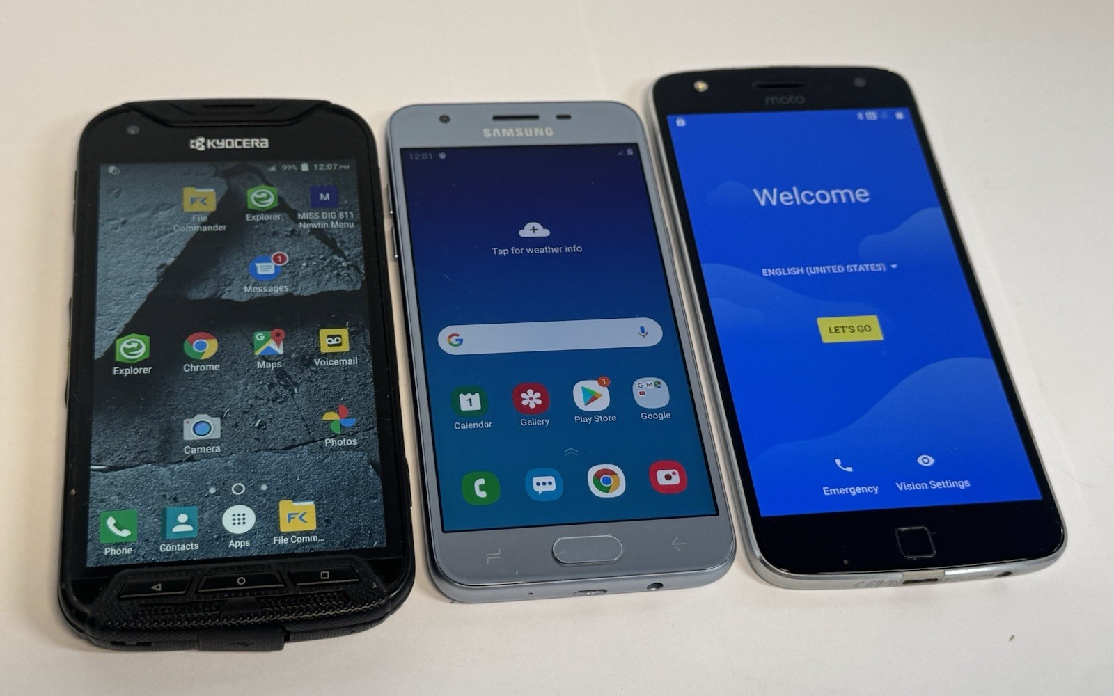 Lot of 3 Motorola Samsung As-Is Repair Iphone Used Preowned Three