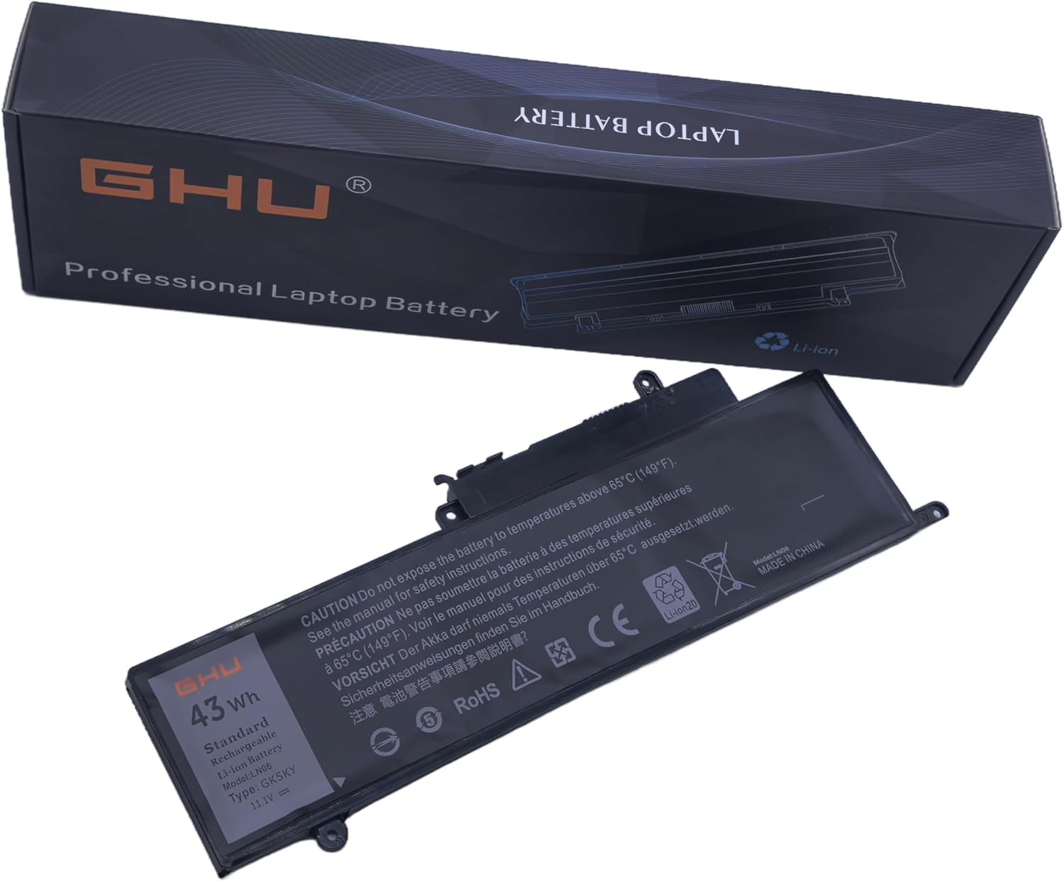 Battery 43 WH 11.1V Replacement for GK5KY 92NCT 04K8YH 0WF28 4K8YH 092NCT 92nct