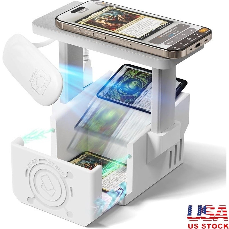MTG Card Scanner Adjustable LED Light Efficient Collectible Card Scanning Tool