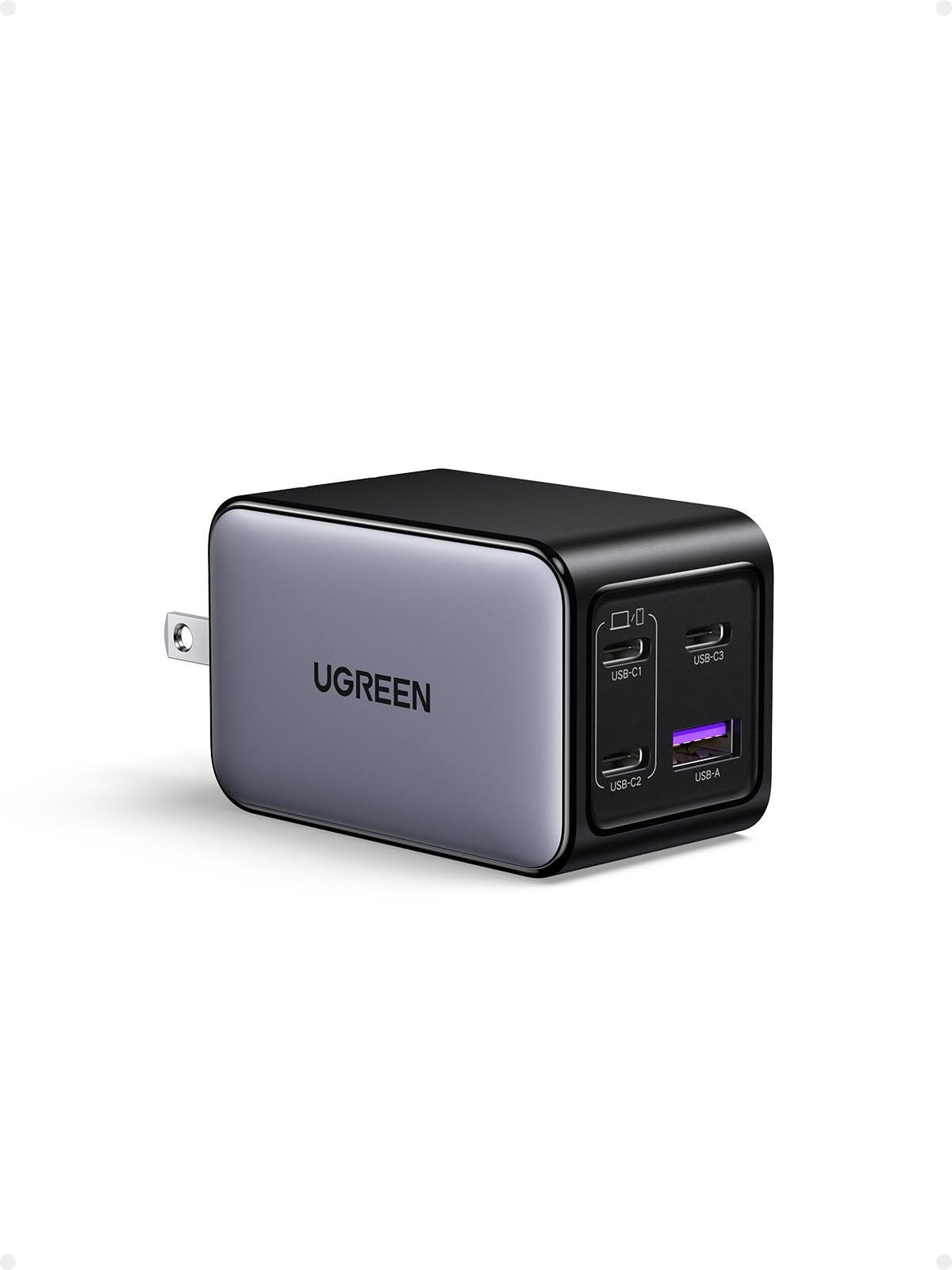 UGREEN Nexode 65W GaN USB C Wall Charger, 4-Port 2.64*1.65*1.5 inches, Black