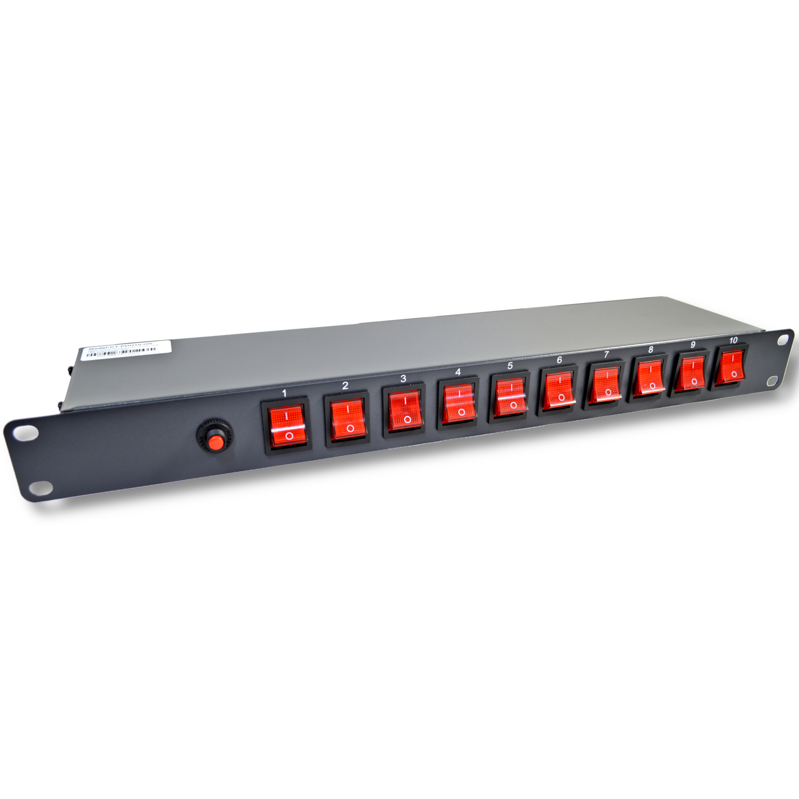 10 Outlets 15A 125V Power Strip 19" 1U Rack Mount PDU Surge Protector and Switch