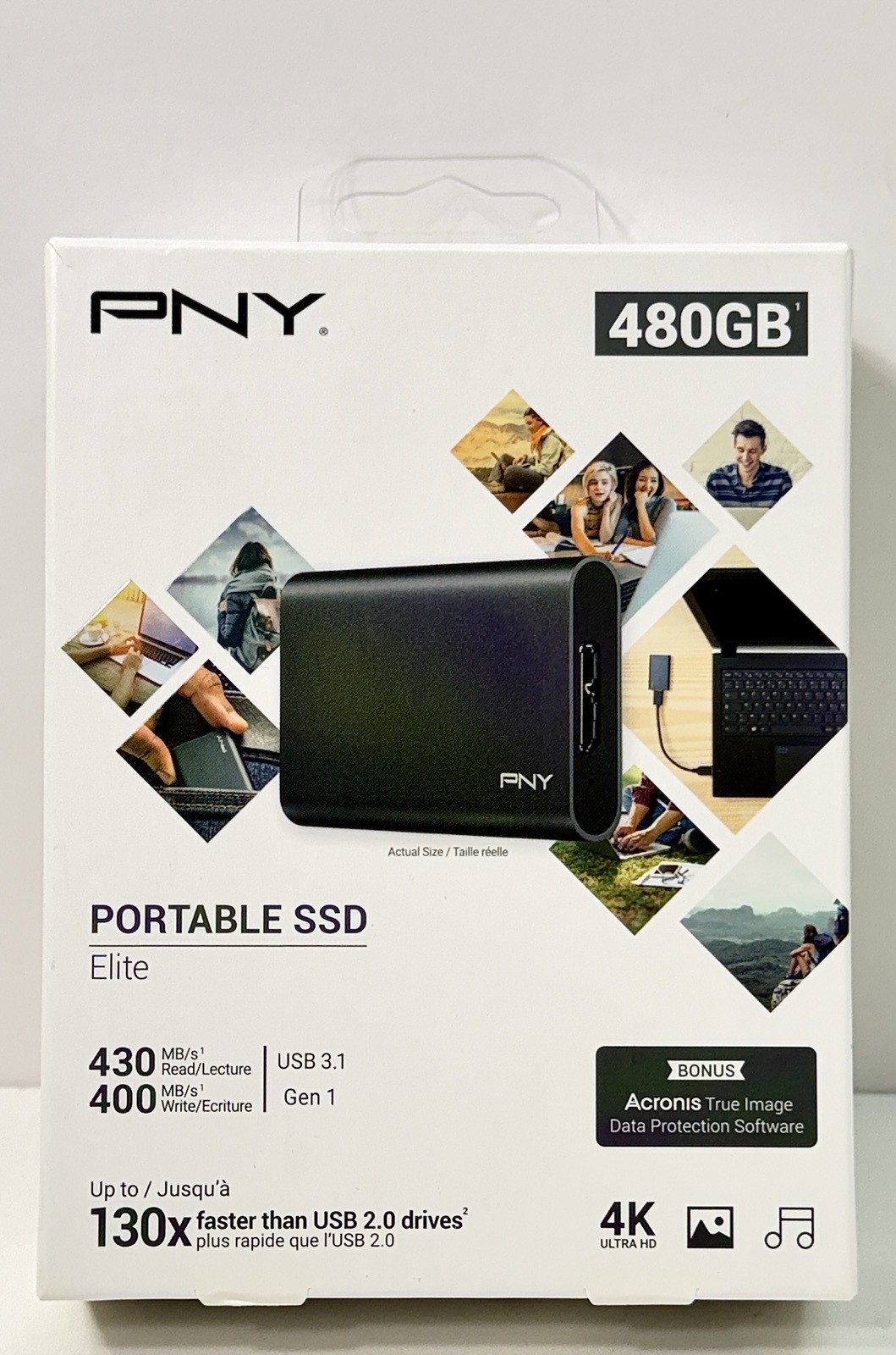 PNY Elite 480GB External 2.5" SSD USB 3.0 (PSD1CS1050-480-FFS) PC/Mac PS4 XBOX