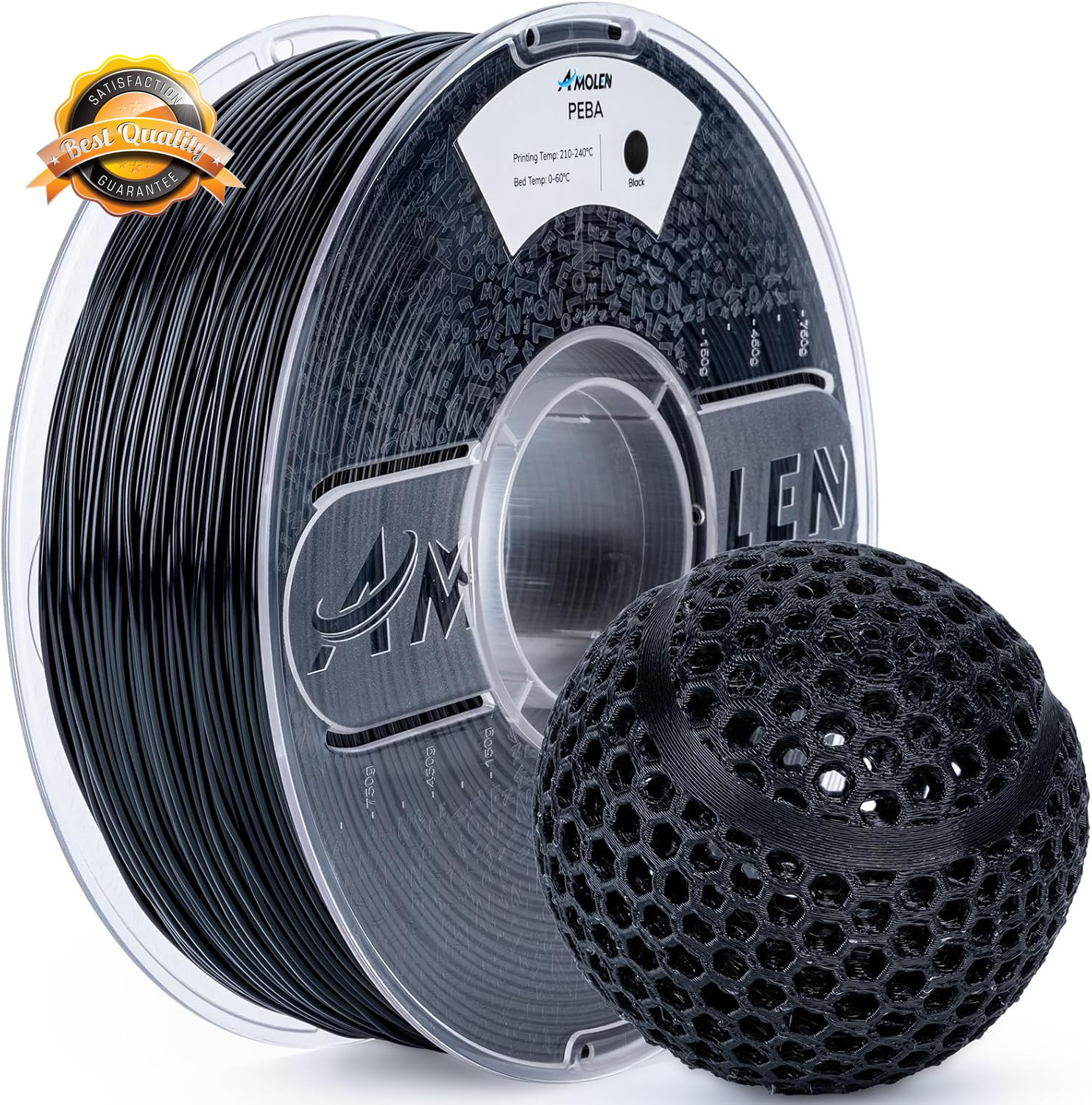 PEBA 90A Flexible 3D Printer Filament 1.75mm High Speed Robotics Spool