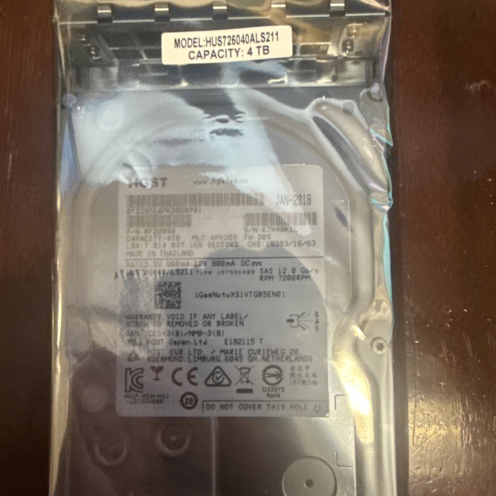 HGST 4TB, 7200RPM, 3.5 - 0F22956 HUS 726040ALS211 12GB/s SAS NIMBLE HDD