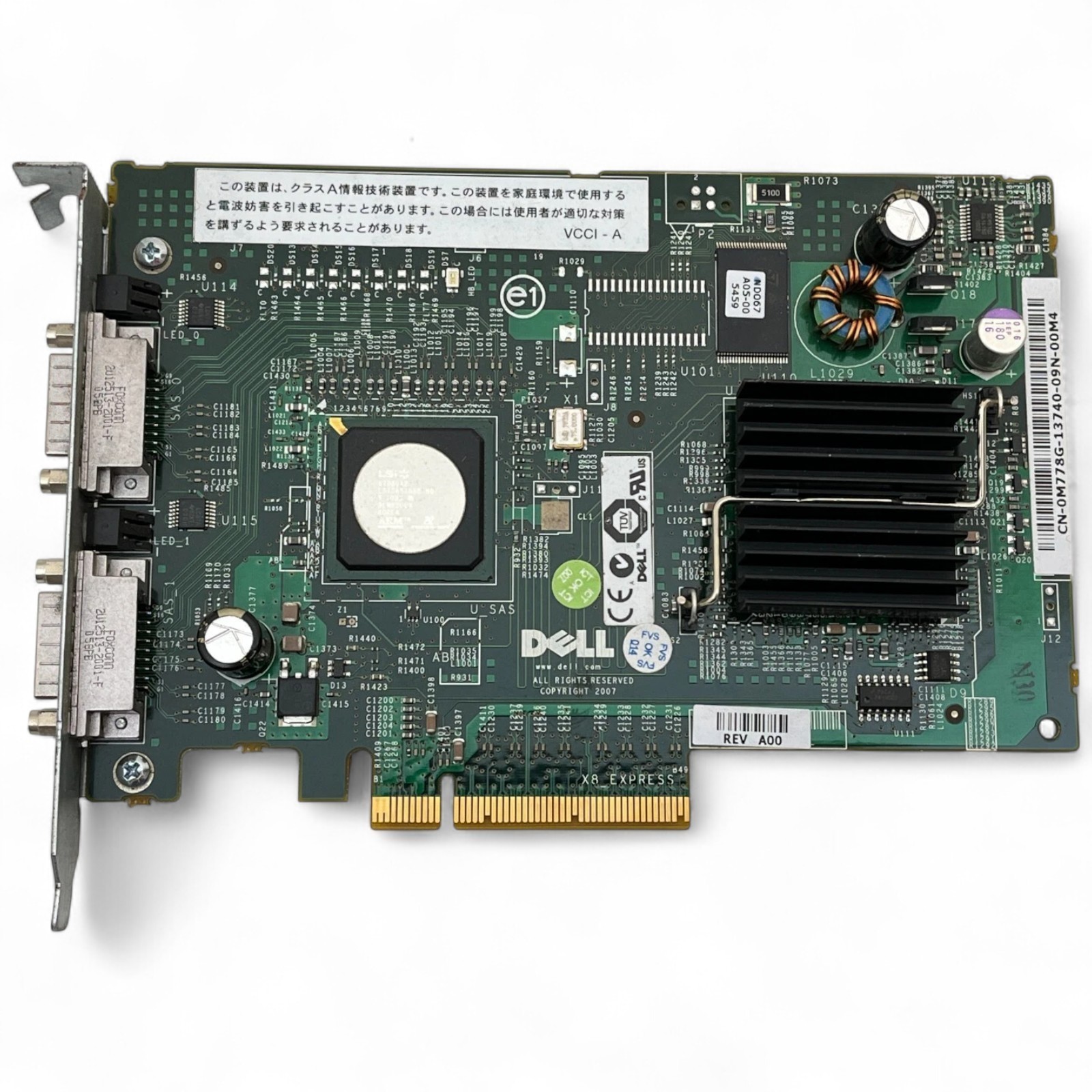 Dell M778G PERC 5/E 2 Channel 8PORT PCI-E SAS Controller Full Height