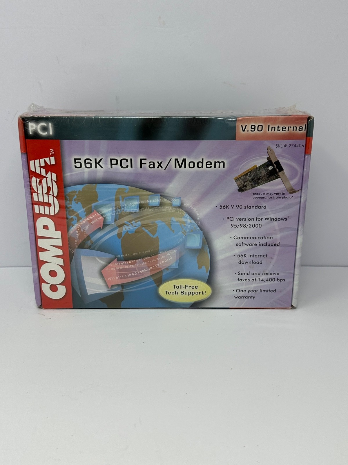 NEW COMP USA 274406 56k PCI Fax/Modem Sealed V.90 Internal U9
