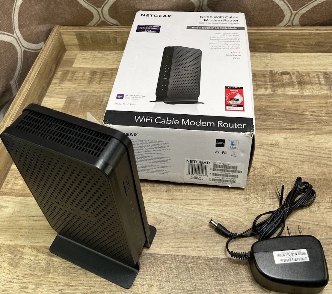 NETGEAR C3700V2 Wi-Fi DOCSIS 3.0 Cable Modem Router w/ Adapter Version Two A++