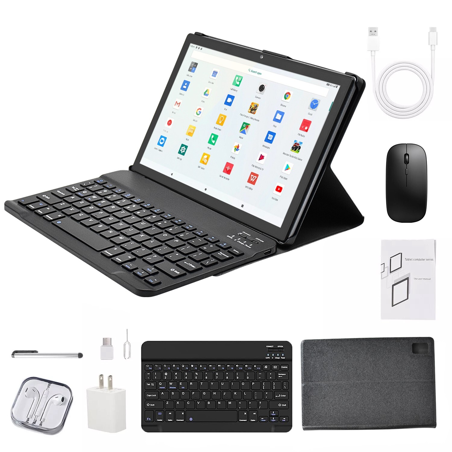 10 In Android 11 Deca core 4G Tablet Computer PC Wifi Bundle Keyboard Case 256GB