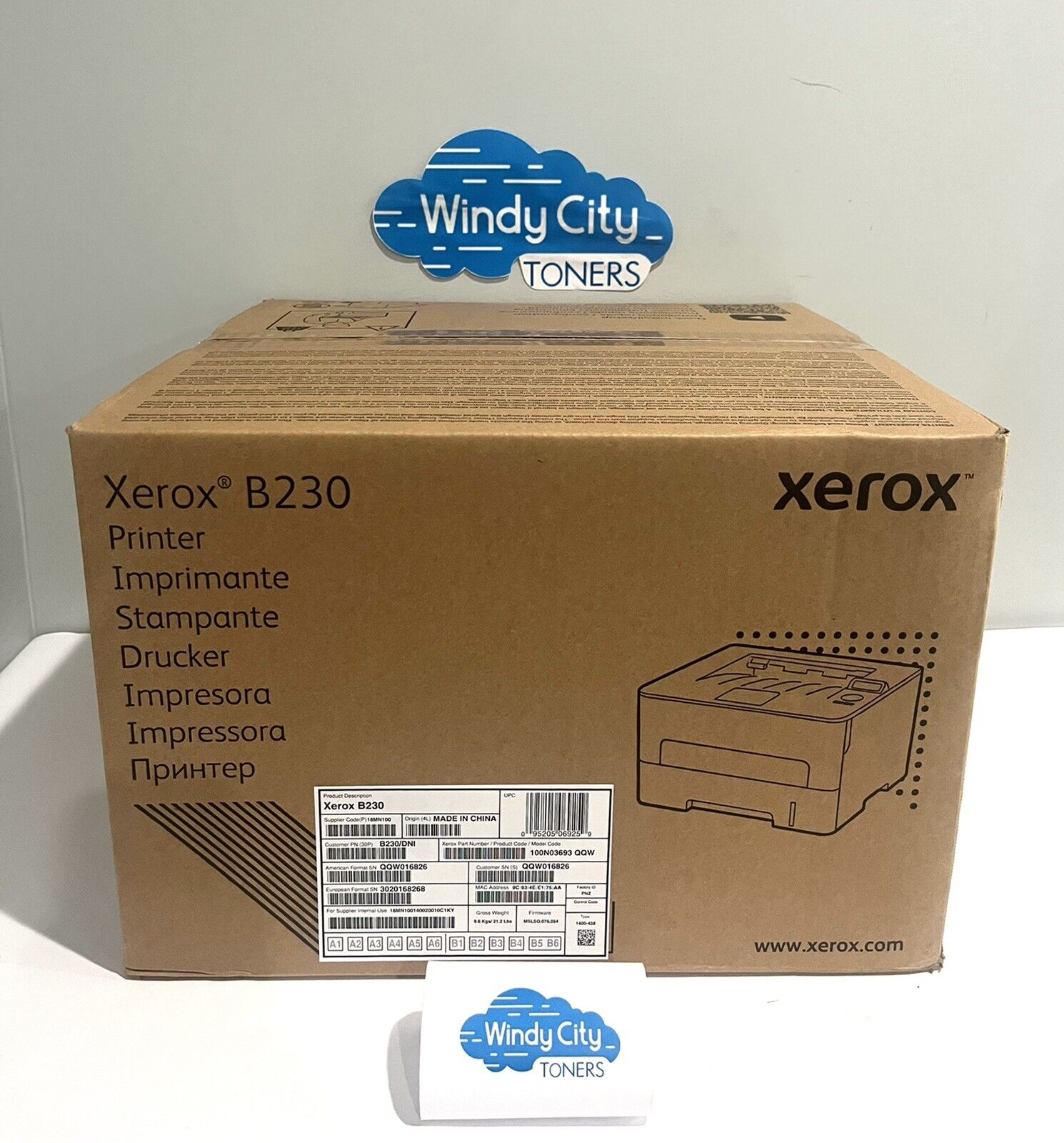Xerox B230/DNI Monochrome Laser Desktop Printer 36 ppm New Factory Sealed