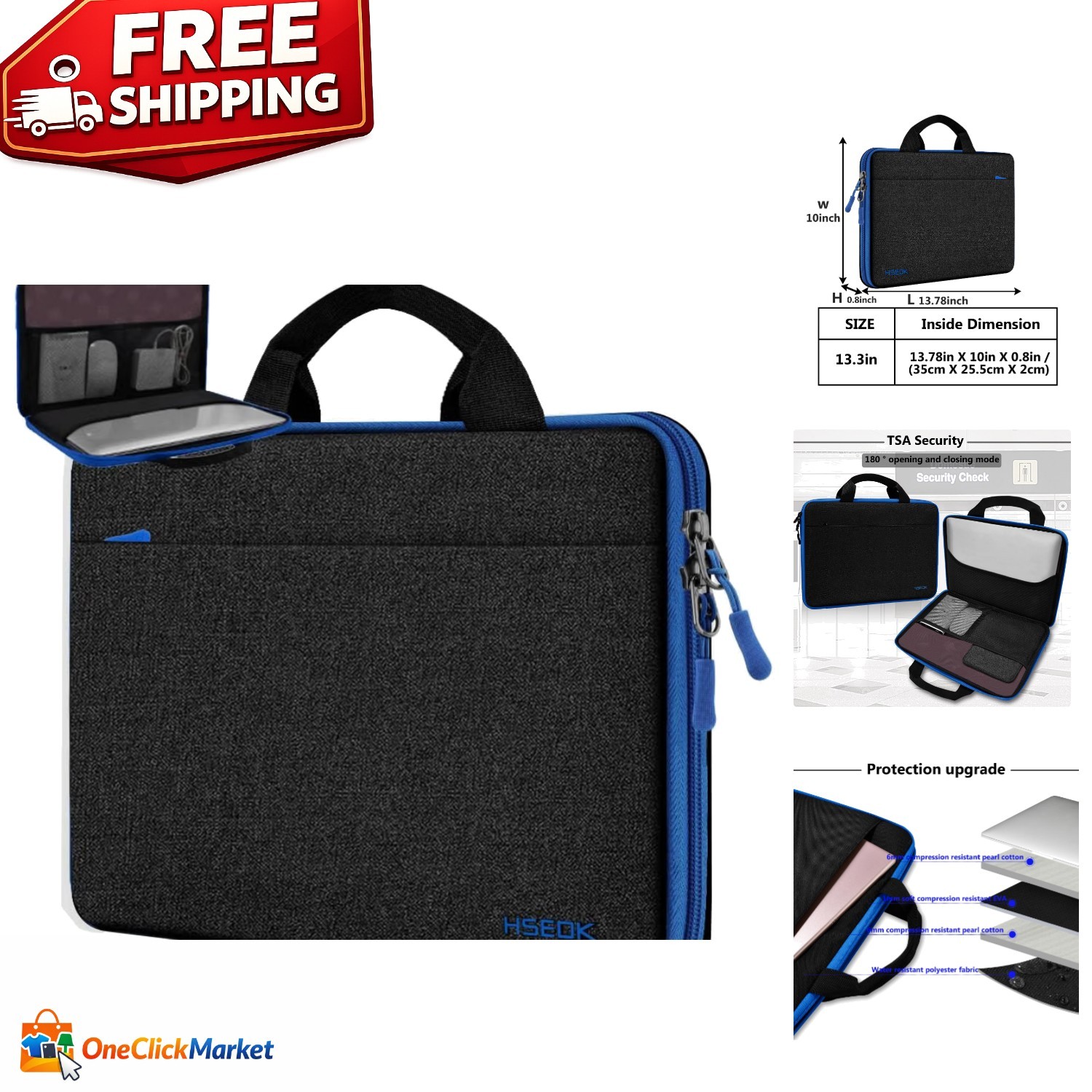 Elegant 13-14 Inch Water-Resistant Laptop Sleeve - Perfect for Professionals