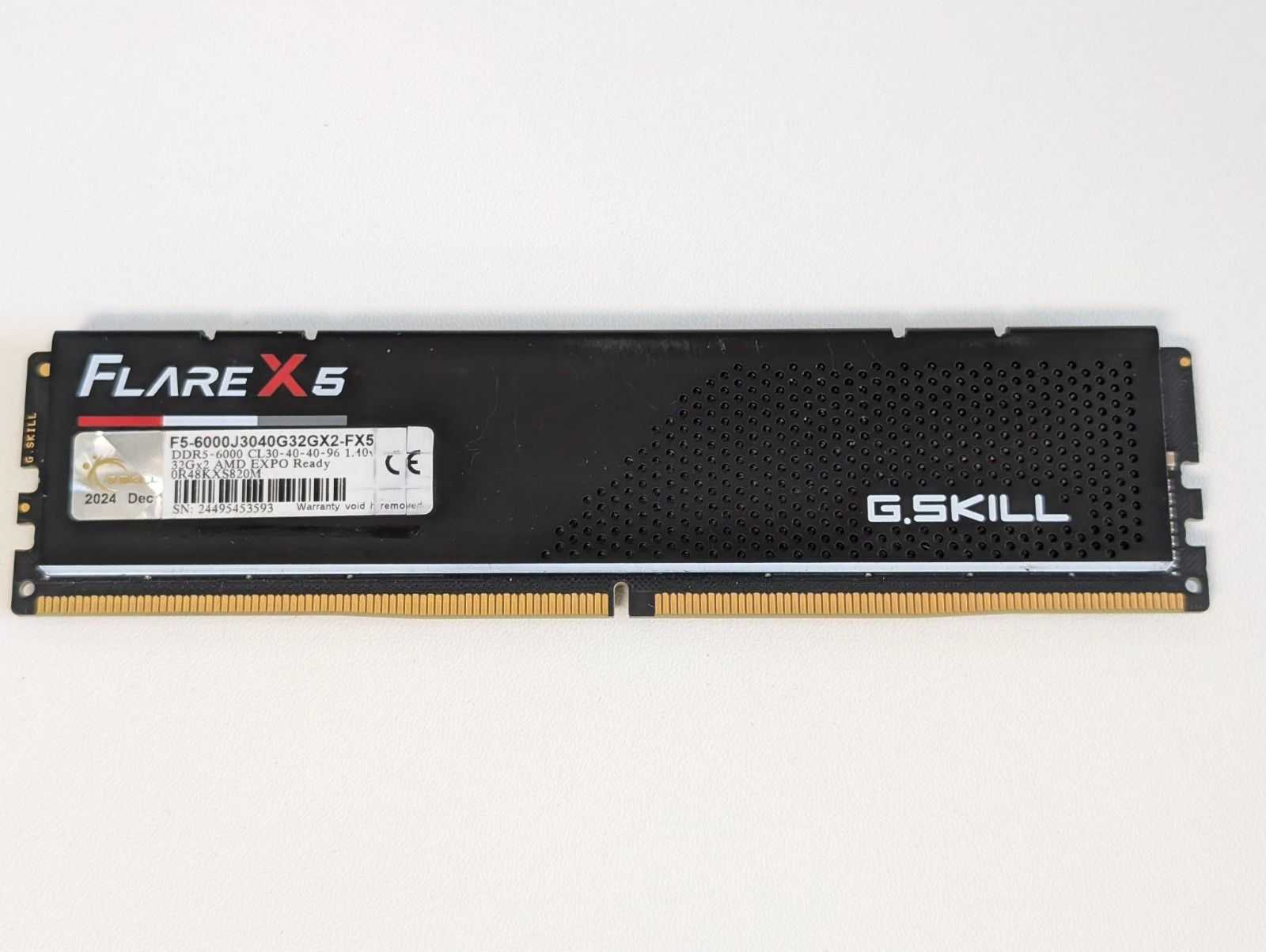 G.Skill Flare X5 32GB 1x32GB DDR5 6000 CL30 AMD EXPO Desktop Memory Black