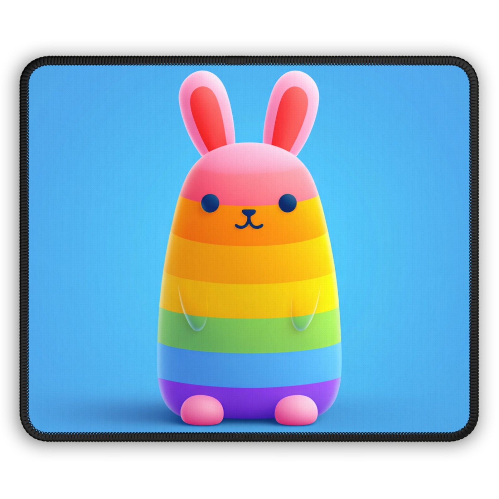 Rainbow Bunny Gaming Mouse Pad | Cute Plush Character Desk Mat