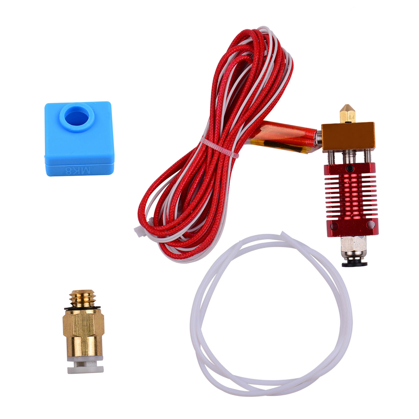 Metal Hotend Extruder Kit with 0.4mm Nozzle  Heating Block Silicone M5U9