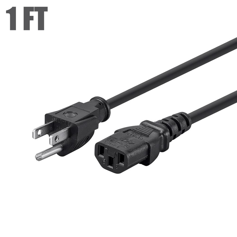1 2 3 6 10 12 15 20 25FT Power Cord Cable 3-Prong NEMA 5-15P to IEC 320 C13 LOT