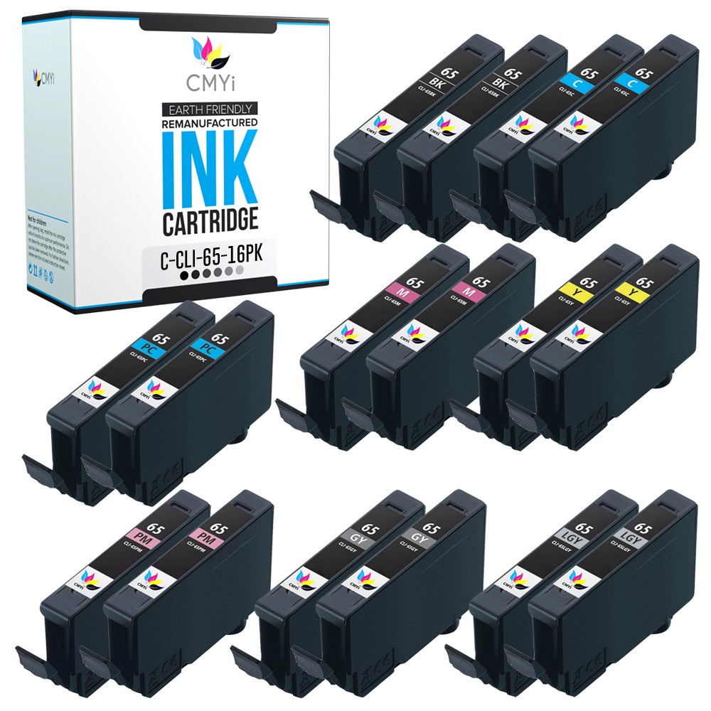 16-Pack CMYi Compatible CLI-65 Multipack Ink Cartridges for Canon PIXMA PRO-200